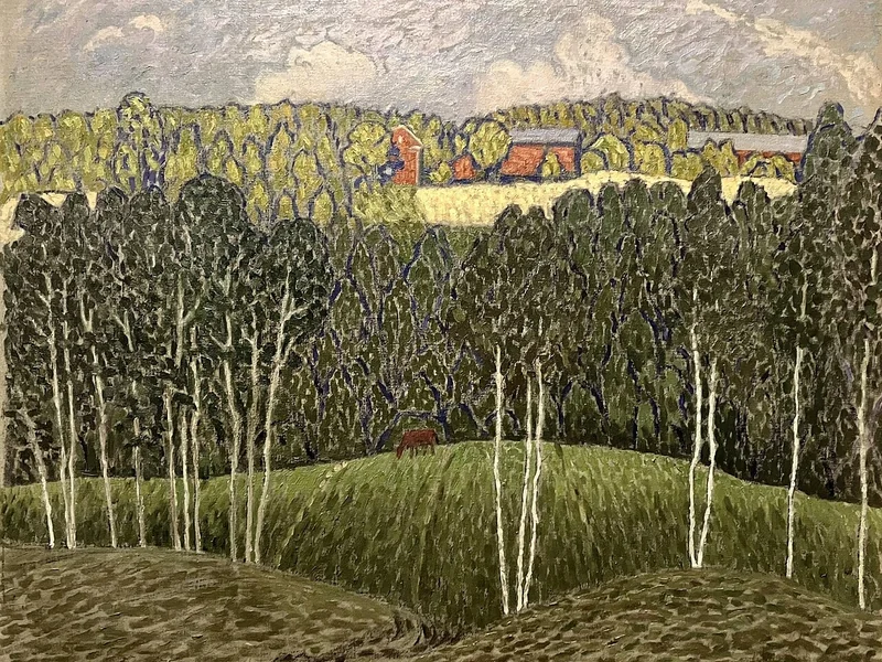 1878-Alfred Ekstam - Betulle nel paesaggio